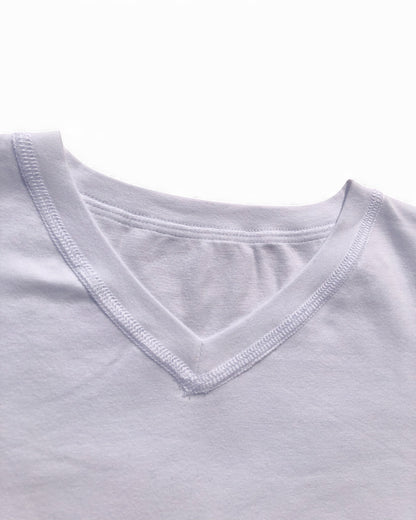 Kids' Adaptive Short Sleeve T-Shirt | Flat Seam, Tagless w/ Fidget Loop for Autism/SPD | White