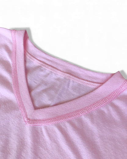 Kids' Adaptive Short Sleeve T-Shirt | Flat Seam, Tagless w/ Fidget Loop for Autism/SPD | Pink