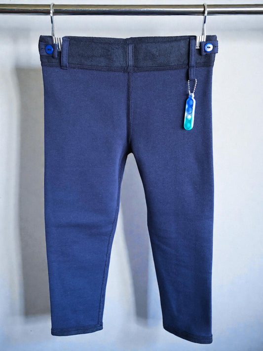 Kids' Sensory Joggers w/ Fidget Loop | Tagless, Adj. Waist, Fleece Lined for Autism | Navy