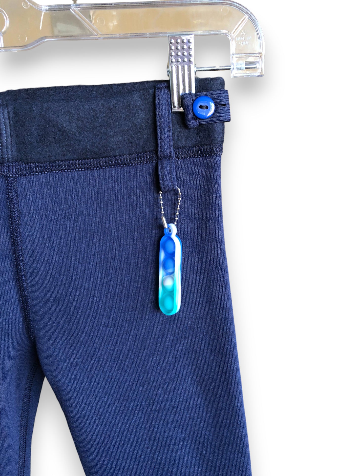 Kids' Sensory Joggers w/ Fidget Loop | Tagless, Adj. Waist, Fleece Lined for Autism | Navy