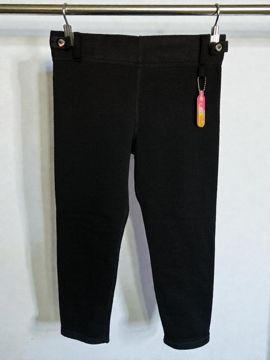 Kids' Adaptive Leggings w/ Fidget Loop | Tagless, Adj. Waist, Fleece Lined for SPD | Black
