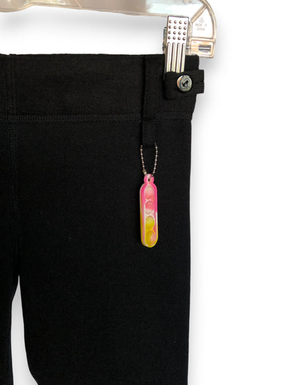 Kids' Adaptive Leggings w/ Fidget Loop | Tagless, Adj. Waist, Fleece Lined for SPD | Black