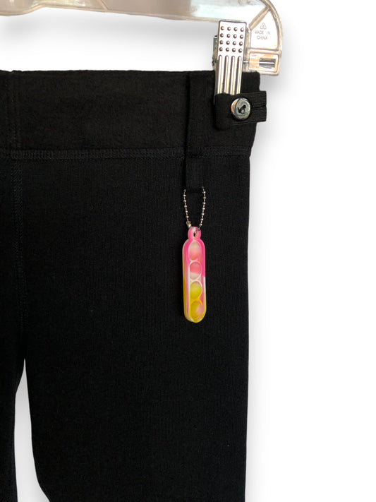 Kids' Adaptive Leggings w/ Fidget Loop | Tagless, Adj. Waist, Fleece Lined for SPD | Black