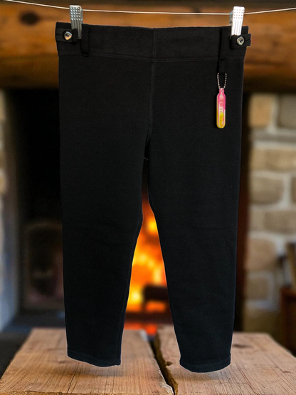 Black | Relaxed Fit Fleece-Lined Leggings with Fidget Popper Keyring & Adjustable Waistband