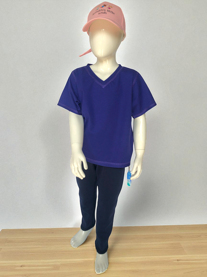 Navy | Relaxed Fit Fleece-Lined Leggings with Fidget Popper Keyring & Adjustable Waistband