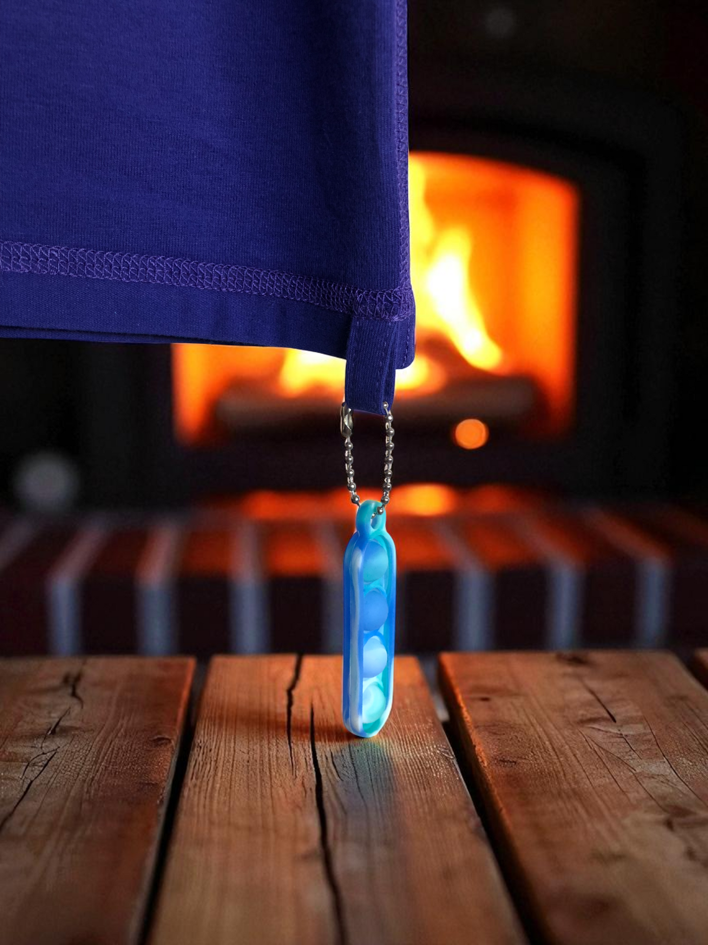 Blue | Long Sleeve Sensory Friendly T-Shirt with Fidget Popper Keyring