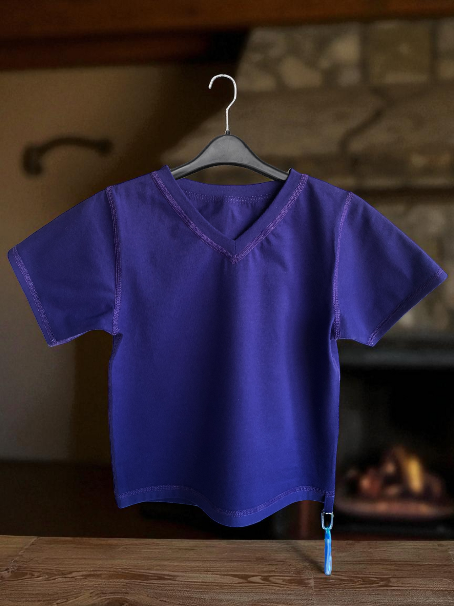 Blue | Short Sleeve Sensory Friendly T-Shirt with Fidget Popper Keyring