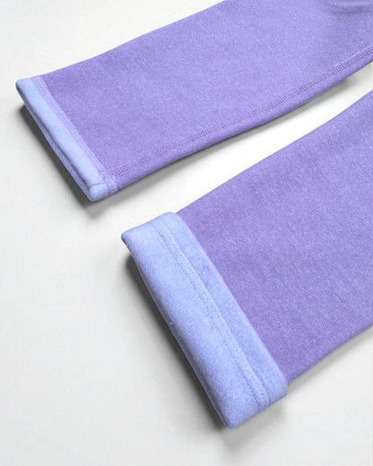 Kids' Adaptive Leggings w/ Fidget Loop | Tagless, Adj. Waist, Fleece Lined for SPD | Lilac