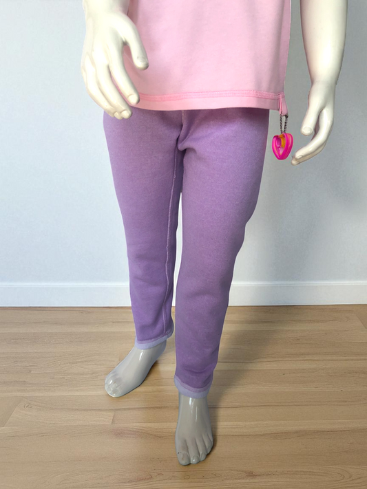 Lilac | Relaxed Fit Fleece-Lined Leggings with Fidget Popper Keyring & Adjustable Waistband