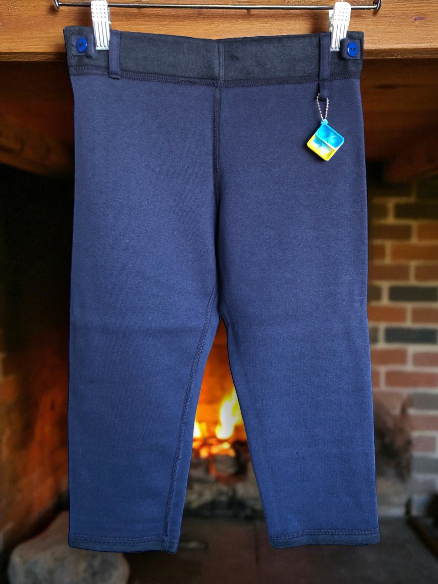 Navy | Fleece-Lined Joggers with Fidget Popper Keyring & Adjustable Waistband