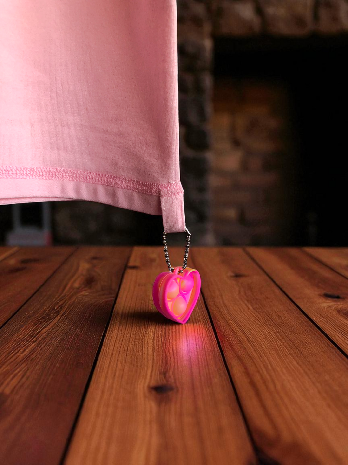 Pink | Long Sleeve Sensory Friendly T-Shirt with Fidget Popper Keyring