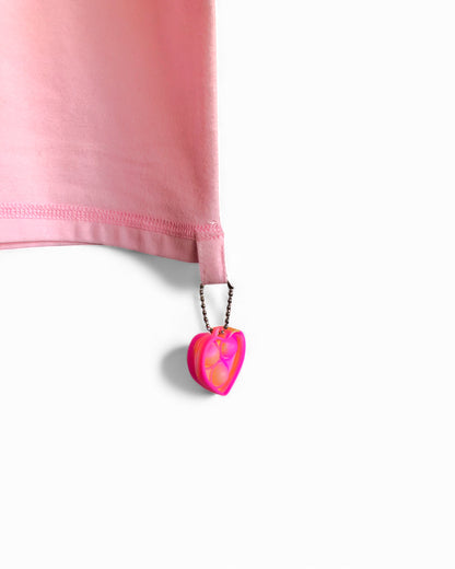 Kids' Adaptive Short Sleeve T-Shirt | Flat Seam, Tagless w/ Fidget Loop for Autism/SPD | Pink