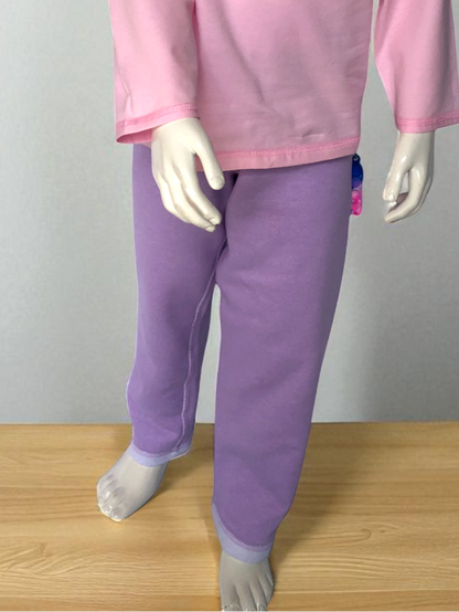 Lilac | Fleece-Lined Joggers with Fidget Popper Keyring & Adjustable Waistband