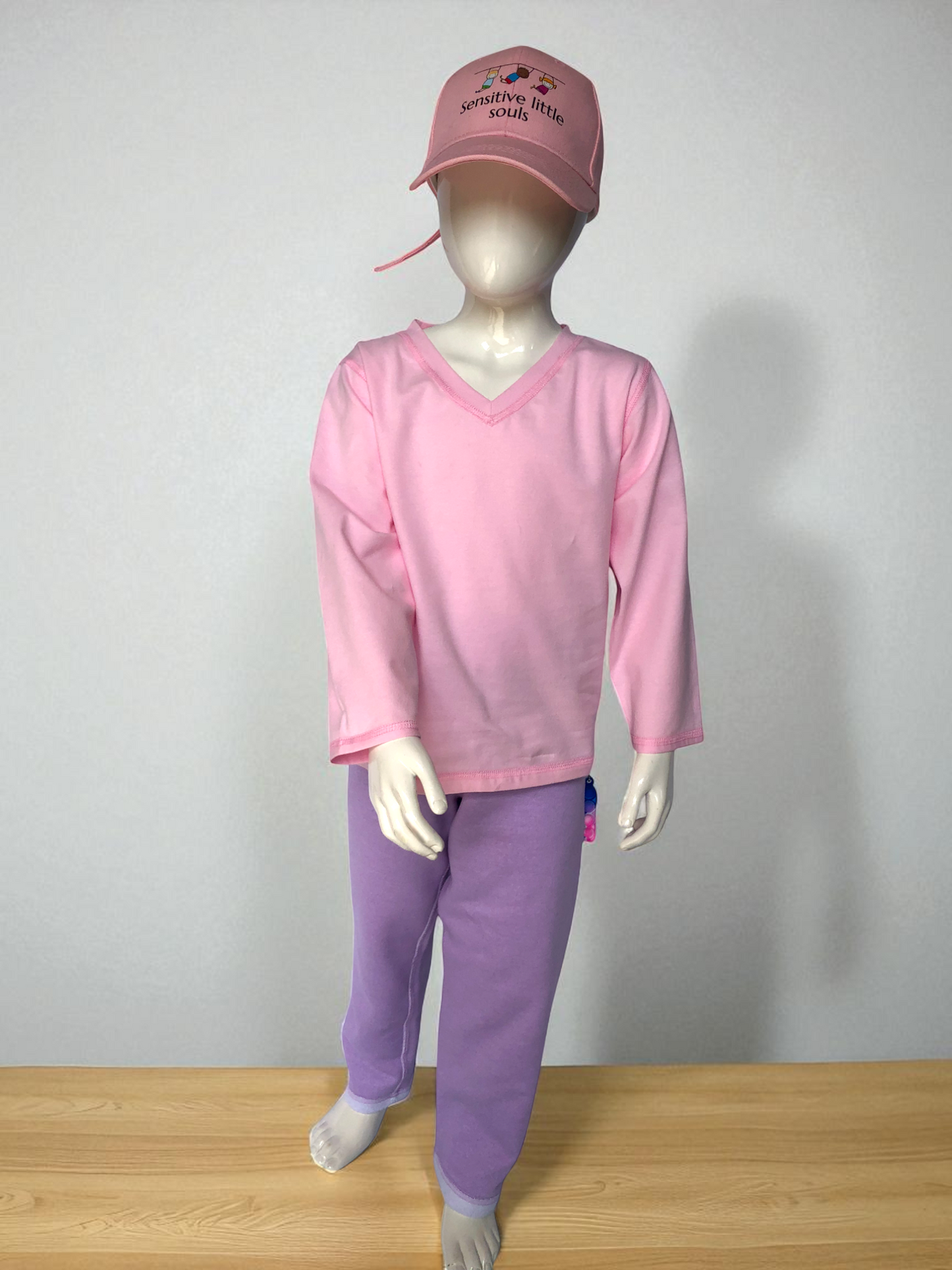 Lilac | Fleece-Lined Joggers with Fidget Popper Keyring & Adjustable Waistband