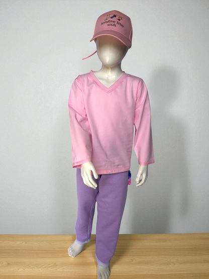 Lilac | Fleece-Lined Joggers with Fidget Popper Keyring & Adjustable Waistband