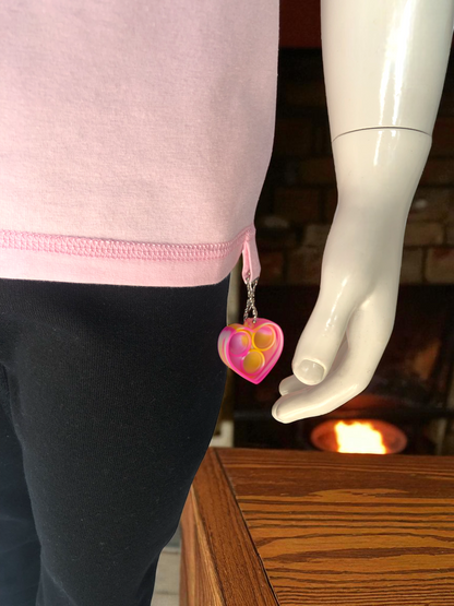 Pink | Short Sleeve Sensory Friendly T-Shirt with Fidget Popper Keyring