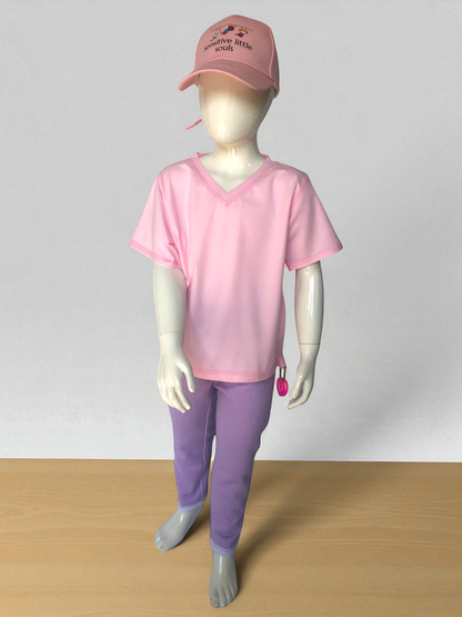 Lilac | Relaxed Fit Fleece-Lined Leggings with Fidget Popper Keyring & Adjustable Waistband