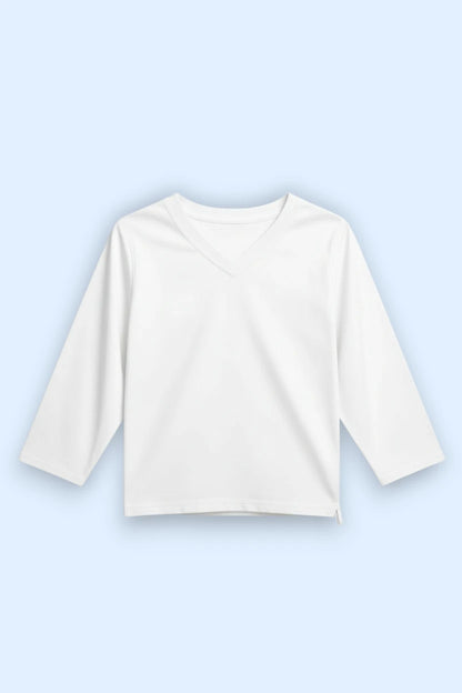 White | Long Sleeve Sensory Friendly T-Shirt with Fidget Popper Keyring