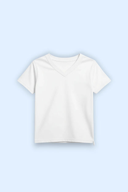 White | Short Sleeve Sensory Friendly T-Shirt with Fidget Popper Keyring