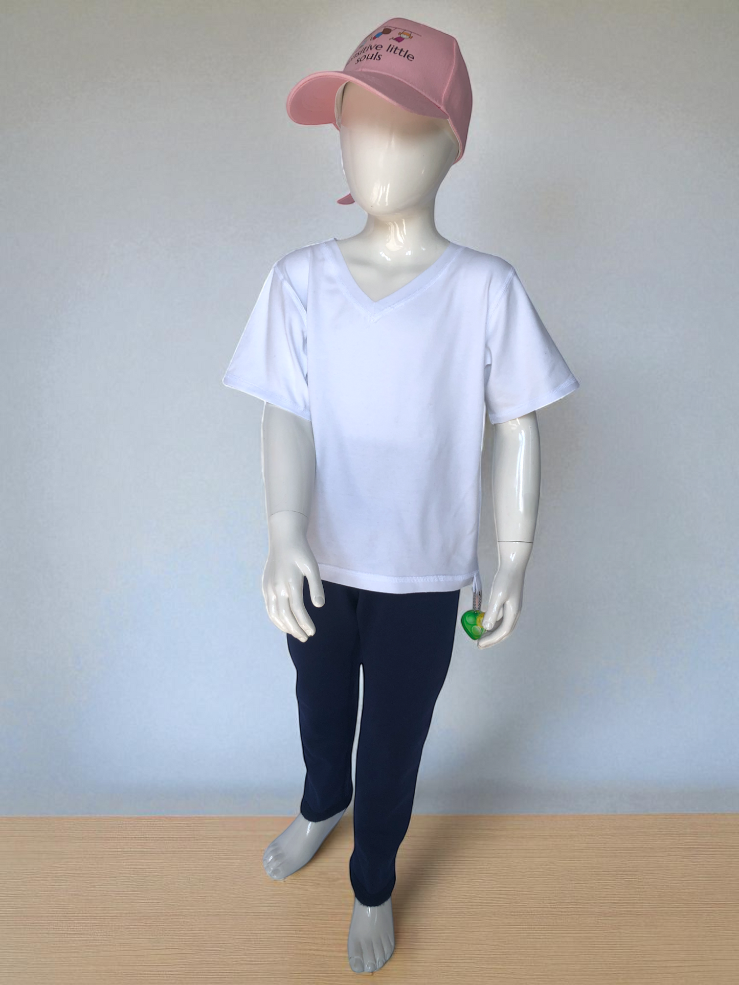 White | Short Sleeve Sensory Friendly T-Shirt with Fidget Popper Keyring