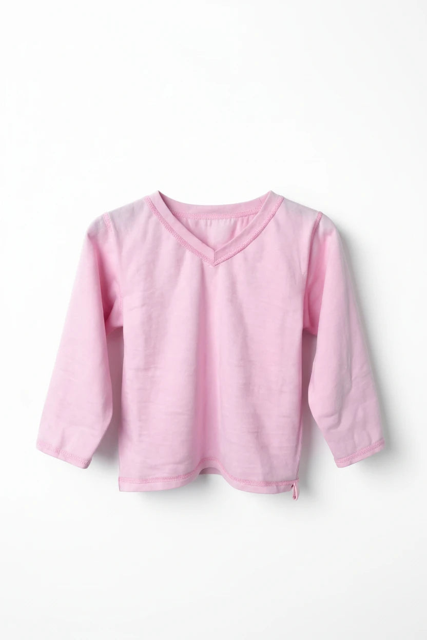 Kids' Adaptive Long Sleeve T-Shirt | Flat Seam, Tagless w/ Fidget Loop for Autism/SPD | Pink