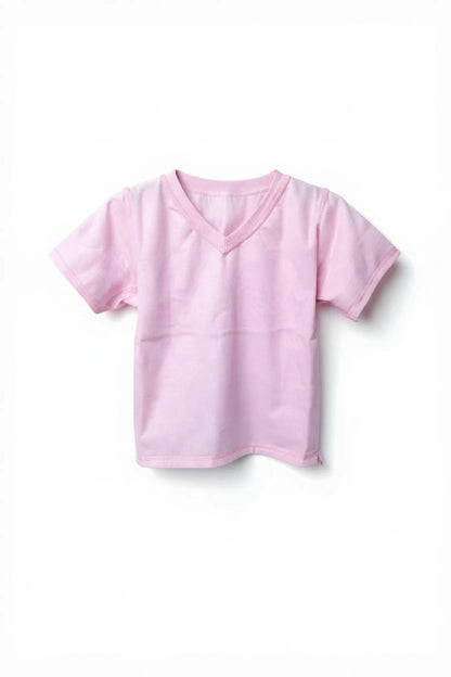 Kids' Adaptive Short Sleeve T-Shirt | Flat Seam, Tagless w/ Fidget Loop for Autism/SPD | Pink