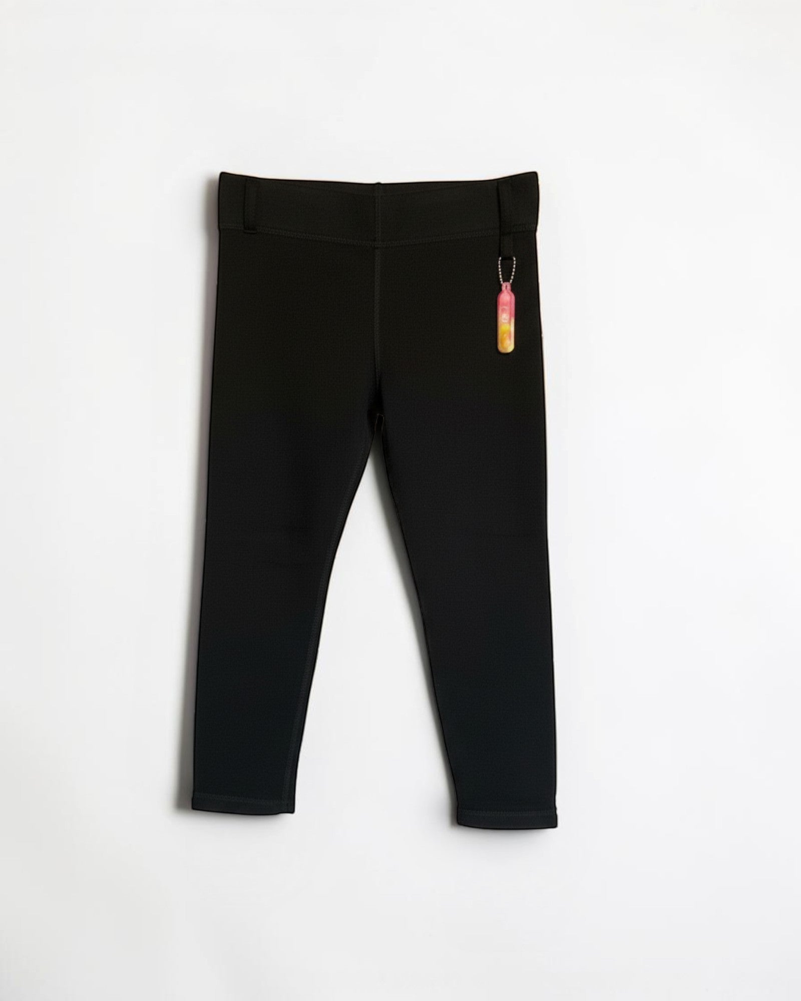Sensitive Little Souls black fleece-lined adaptive leggings with adjustable waist and fidget loop.