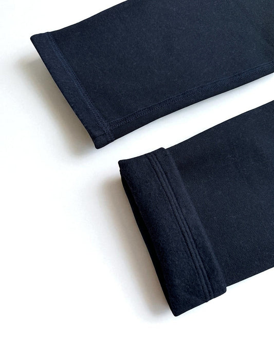 Sensitive Little Souls black fleece-lined joggers with adjustable waist and tag-free comfort.