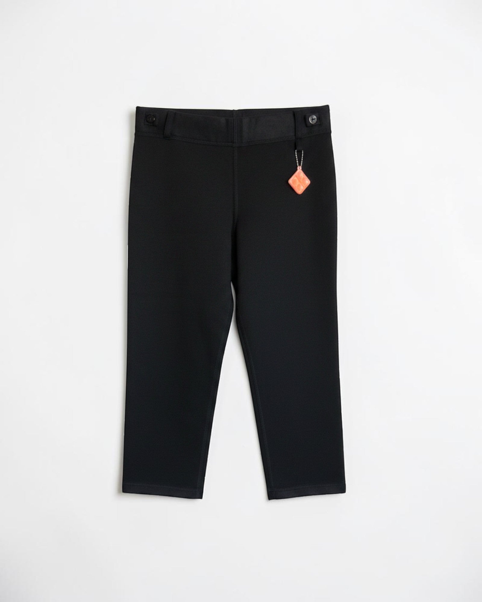 Sensitive Little Souls black fleece-lined joggers with adjustable waist and fidget loop for kids.