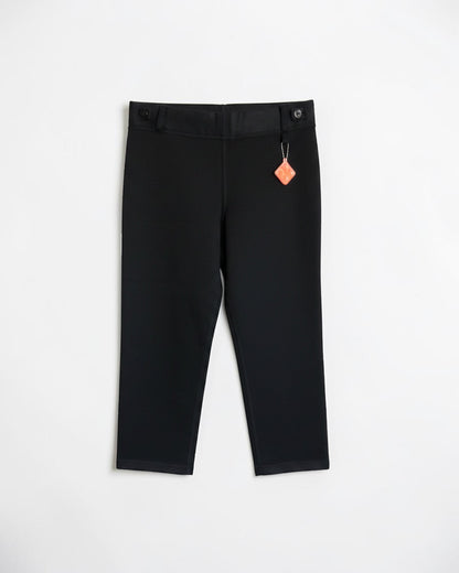 Sensitive Little Souls black fleece-lined joggers with adjustable waist and fidget loop for kids.